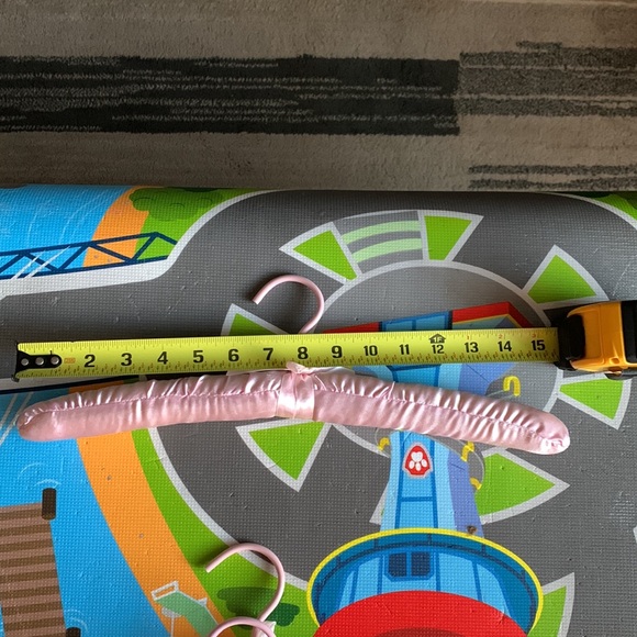 Lot of 10x Plush Pink & White Satin-Covered Plush Hangers for Delicate Garments - Picture 2 of 5